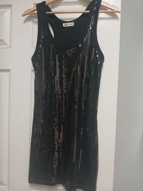 Casting La Sequin Tank Mini Dress - Black